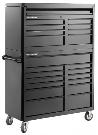 Servante US + coffre - 21 tiroirs, noire