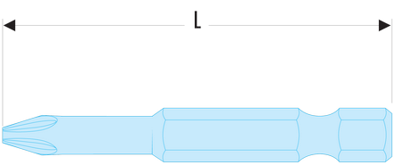 Embout standard série 6 pour vis cruciformes Pozidriv®