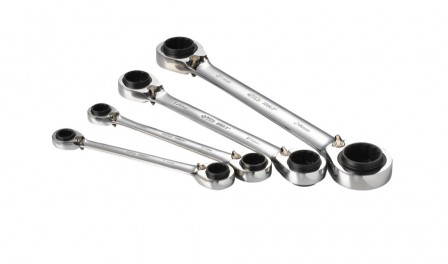 jeu de 4 cles polygonales a cliquet 4 en 1