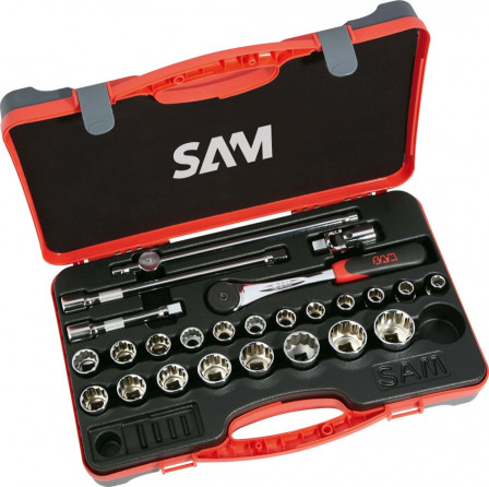 DOUILLES ET ACCESSOIRES 1/2'' EN MM - COFFRET DE 25