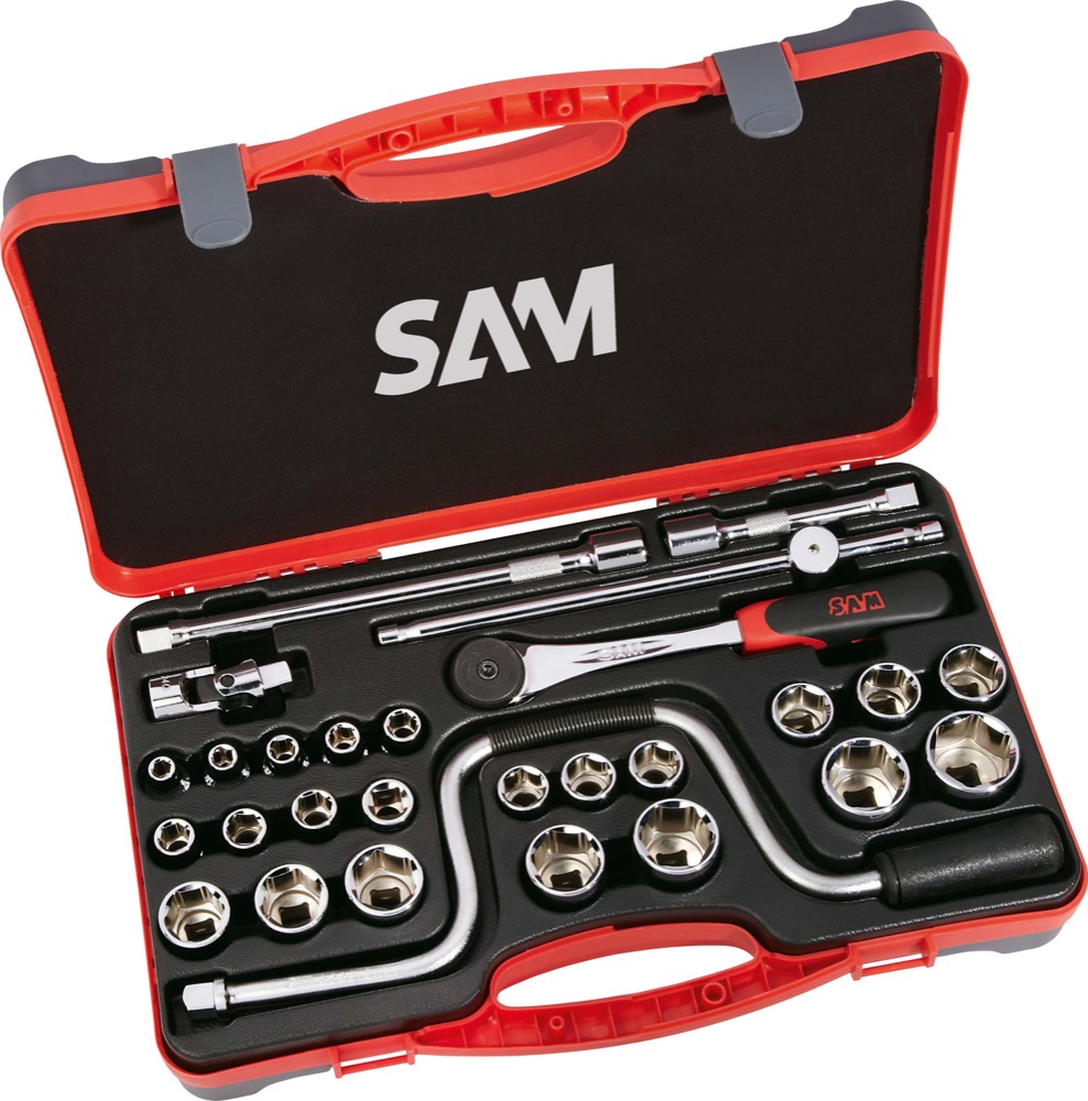 DOUILLES ET ACCESSOIRES 1/2'' EN MM - COFFRET DE 28