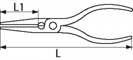 pince electronique bec 1/2 rond court