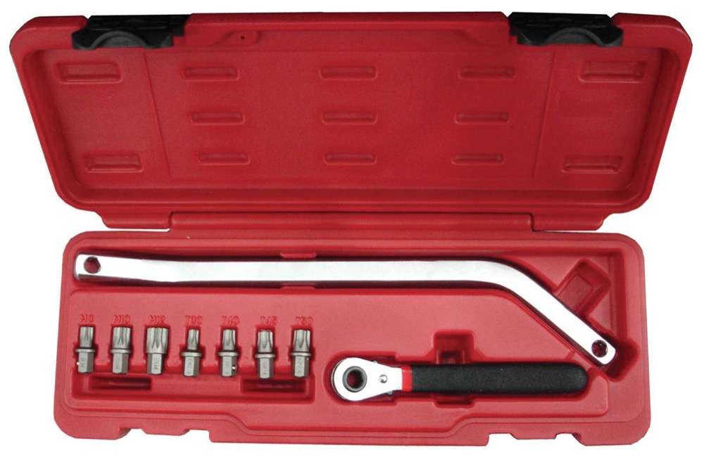 poignee longue et embouts torx 30-40-45-50 et xzn 8-10-12