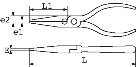 pince bec demi rond droit bimatiere avec ressort 200 mm