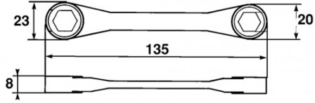clé coudee magnetique porte-embouts 1/4
