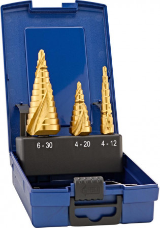 Jeu de forets tôle préc. HSS 3-30,5mm