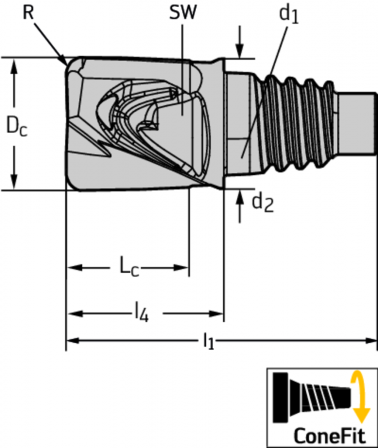 Fraise à dresser/rainurer en carbure monobloc 6068753
