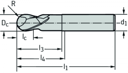 Fraise à copier hémisphérique en carbure monobloc 7255246