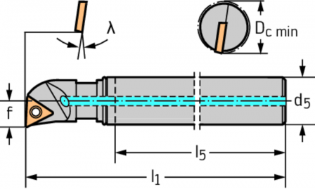 Barre d'alésage pour forage de finition en carbure monobloc avec porte-plaquette