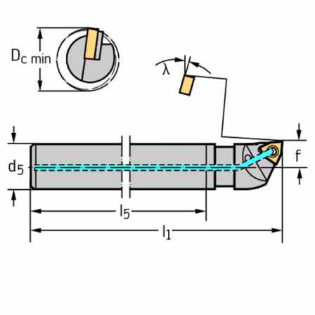 Barre d'alésage pour forage de finition en carbure monobloc avec porte-plaquette