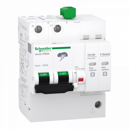 Acti9 - Parafoudre iQuick PRD8r - 1P+N avec report de signalisation