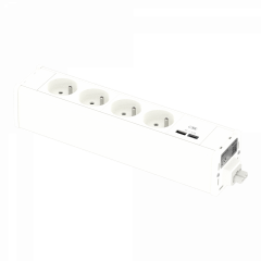 Unica System+ - nourrice précâblée M - 4 prises 2P+T + USB A+C - blanc