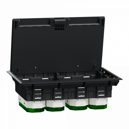 Unica System+ - Boîtier de sol XL 4x6mod ou 12 postes - plastique - IK08 IP20