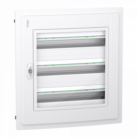 PrismaSeT XS - Coffret plastique encastré 3 rang. 24 modules - avec porte transp