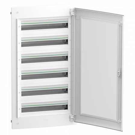 PrismaSeT XS - Coffret plastique encastré 6 rang. 24 modules - avec porte transp