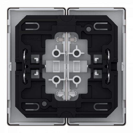 D-Life - enjoliveur pour commande double avec voyant - métal nickel