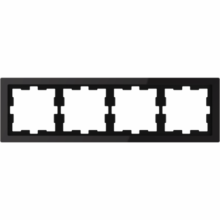 D-Life - cadre de finition - verre - noir - 4 postes