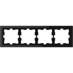 D-Life - cadre de finition - verre - noir - 4 postes