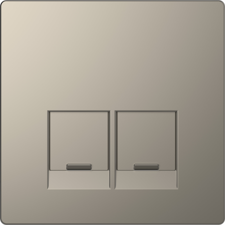 D-Life - enjoliveur pour prise double RJ45 Actassi S-One - métal nickel