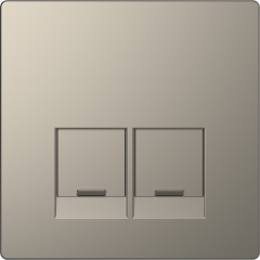 D-Life - enjoliveur pour prise double RJ45 Actassi S-One - métal nickel