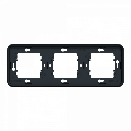 Mureva Styl - Cadre 3 postes horizontal - encastré - IP55 - IK08 - gris
