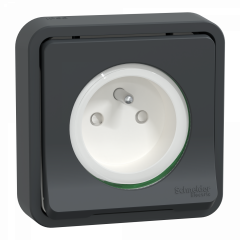 Mureva Styl - Lot de 60 2P+T avec cadre - étanche gris - sans emballage unitaire