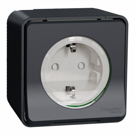 Mureva Styl - Prise de courant 2P+T schuko - saillie - IP55 - IK08 - gris