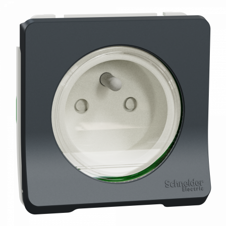 Mureva Styl - Prise de courant 2P+T - composable -IP55-IK08 - connex auto - gris