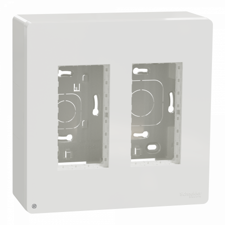 Unica - boîte de concentration saillie complète - 2 col de 4 mod - Blc antibact