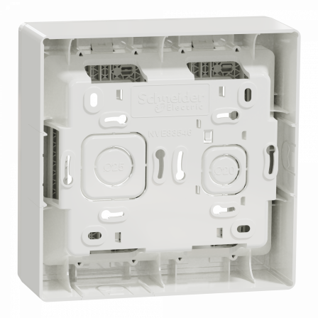 Unica - boîte de concentration saillie complète - 2 col de 4 mod - Blc antibact