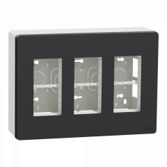 Unica - boîte de concentration saillie complète - 3 col de 4 mod - Anthracite