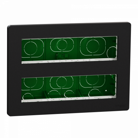 Unica - boîte de concentration encastrée complète - 2 rang de 8 mod - anthracite