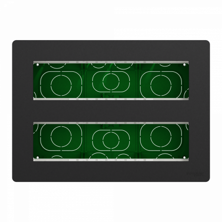 Unica - boîte de concentration encastrée complète - 2 rang de 8 mod - anthracite