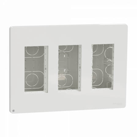 Unica - boîte de concentration encastrée complète - 3 col de 4 mod - Blc antibac