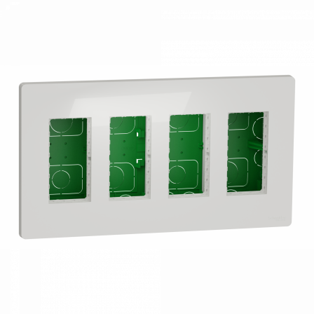 Unica - boîte de concentration encastrée complète - 4 col de 4 mod - Blanc