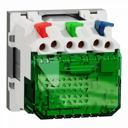 Unica - prise 2P+T affl FR + USB C 10,5W - 90° - rap - 2 mod - Alu - méca seul