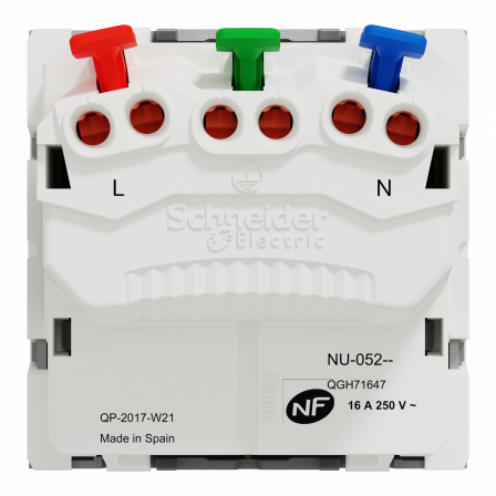 Unica - prise 2P+T - FR - 90° - affleurant - raccord rapide - Alu - méca seul