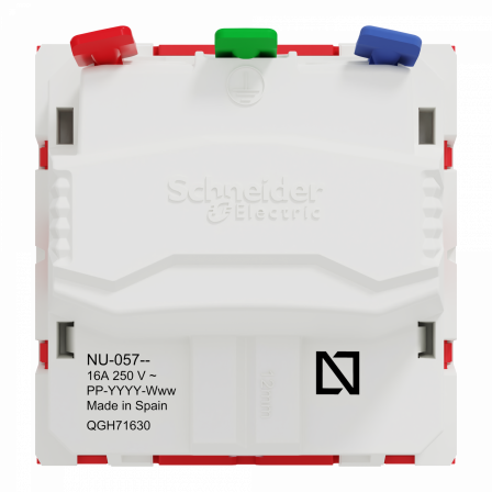 Unica - prise 2P+T - DE - connexion rapide - Rouge - méca seul