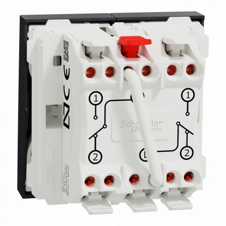 Unica - double va-et-vient - 10A - connexion rapide - 2 mod - Anthra - méca seul