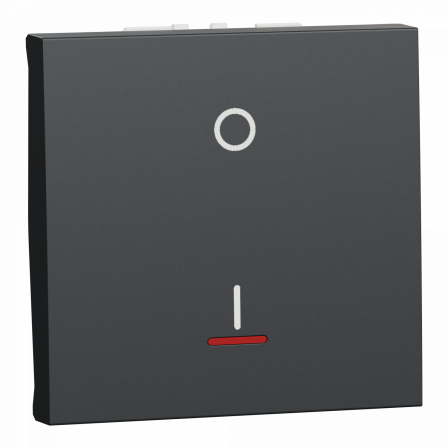 Unica - interrupteur bipolaire lumineux (indication) - 2 mod - Anthr - méca seul