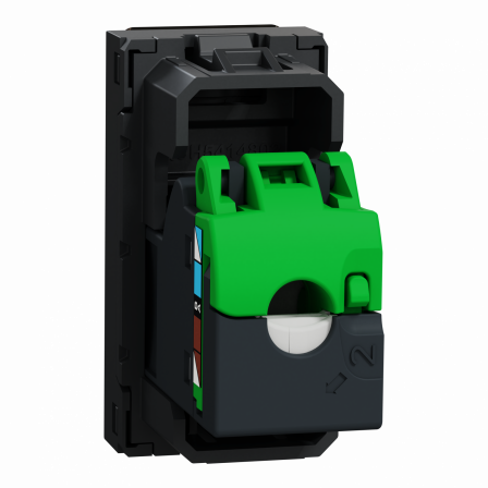 Unica - prise RJ45 simple - cat 6A blindé STP FTP - 1 mod - Anthraci - méca seul