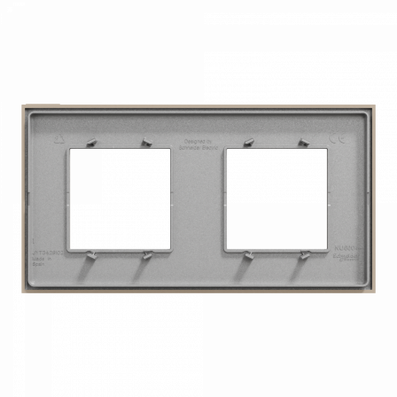 Unica Déco Essentielle - Plaque de finition - Taupe - 2 postes horiz vert