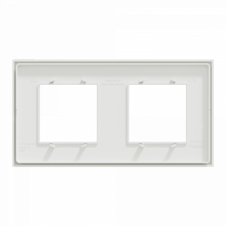 Unica Déco Subtile - Plaque de finition - Blanc liseré argent  - 2P horiz vert