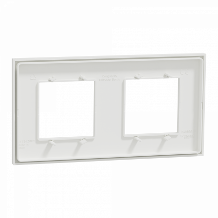 Unica Déco Subtile - Plaque de finition - Blanc liseré argent  - 2P horiz vert