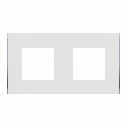 Unica Déco Subtile - Plaque de finition - Blanc liseré argent  - 2P horiz vert