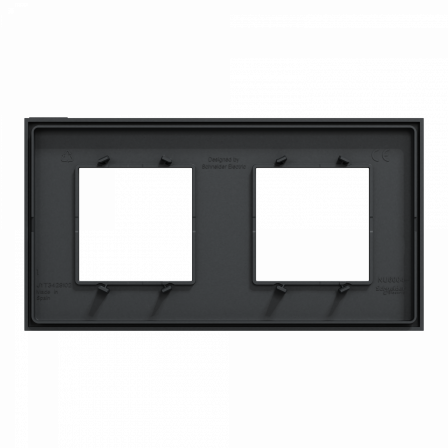 Unica Déco Essentielle - Plaque de finition - Anthracite - 2 postes horiz vert