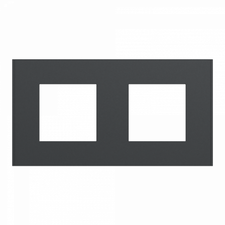 Unica Déco Essentielle - Plaque de finition - Anthracite - 2 postes horiz vert