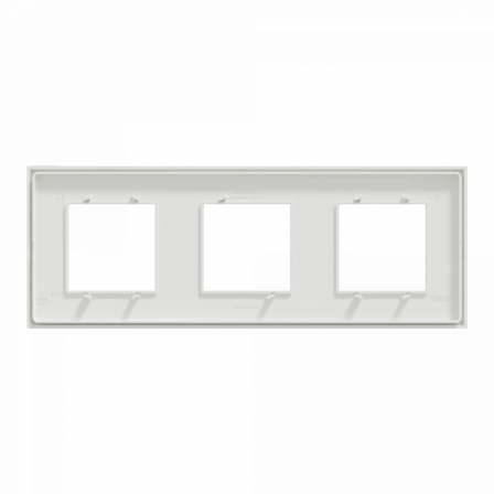 Unica Déco Essentielle - Plaque de finition - Blanc - 3 postes horiz vert