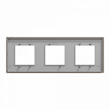 Unica Déco Essentielle - Plaque de finition - Taupe - 3 postes horiz vert