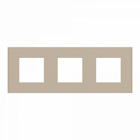 Unica Déco Essentielle - Plaque de finition - Taupe - 3 postes horiz vert